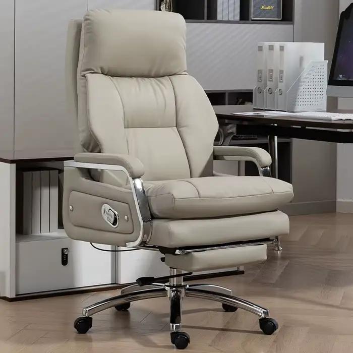 Chaise de bureau vintage grande taille fauteuil de direction avec support cervical mobilier commercial pour salon de beauté et mode