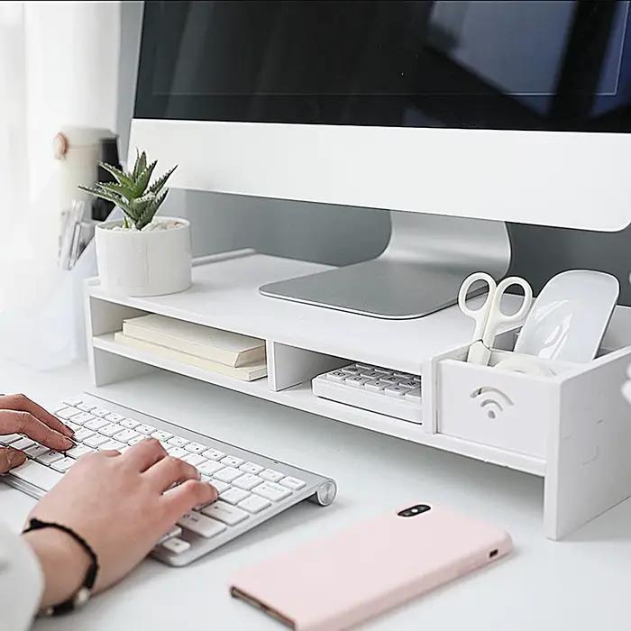 Support d'écran 3 niveaux pour bureau – Organiseur