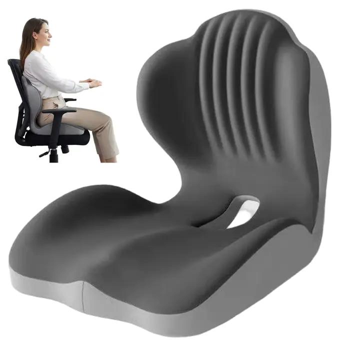 Coussin de siège ergonomique en mousse à mémoire de forme haute densité pour soulager les douleurs dorsales avec