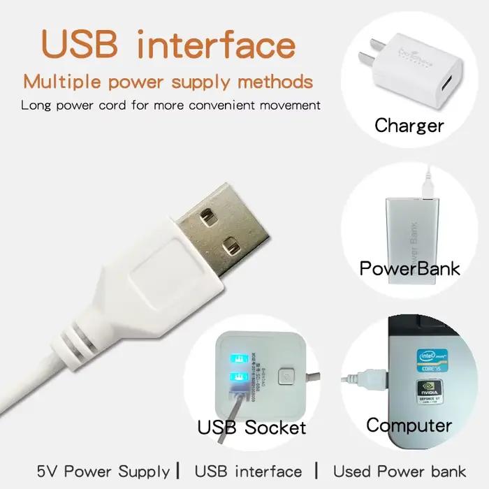 1PC LED sous armoire éclairage USB prise réglable 3 changements de couleur LED veilleuse cuisine chambre