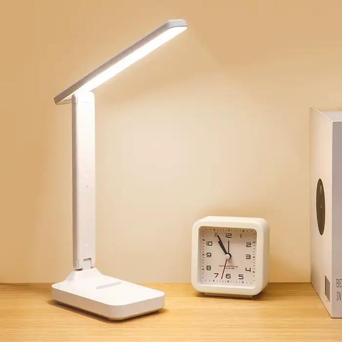 LED interrupteur tactile blanc pliant lampe de bureau chambre chevet étude lecture soins des yeux