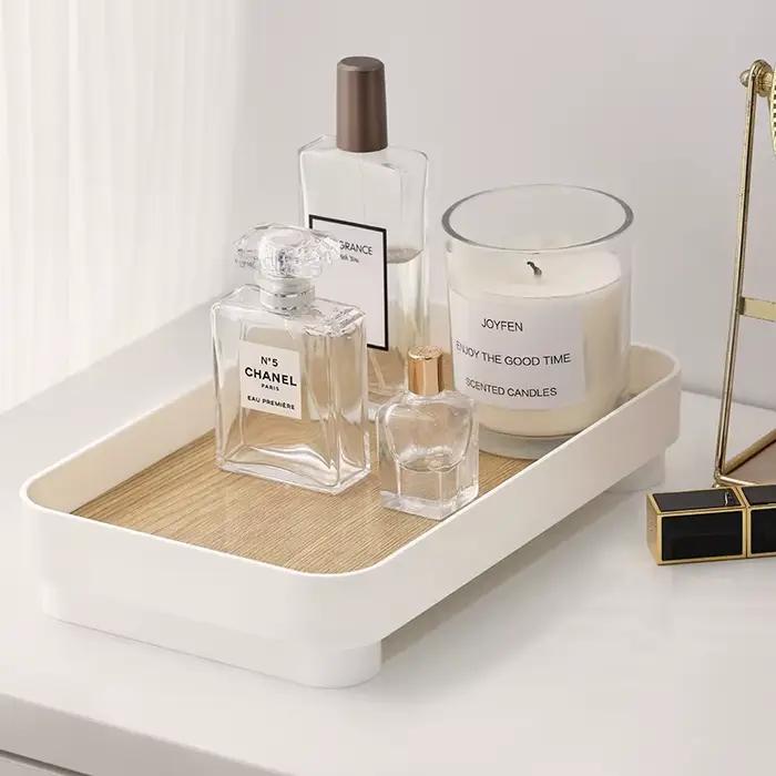 Plateau de rangement en bois pour bureau et coiffeuse rangement de parfum et cosmétiques multifonctionnel occasion spéciale et quotidienne