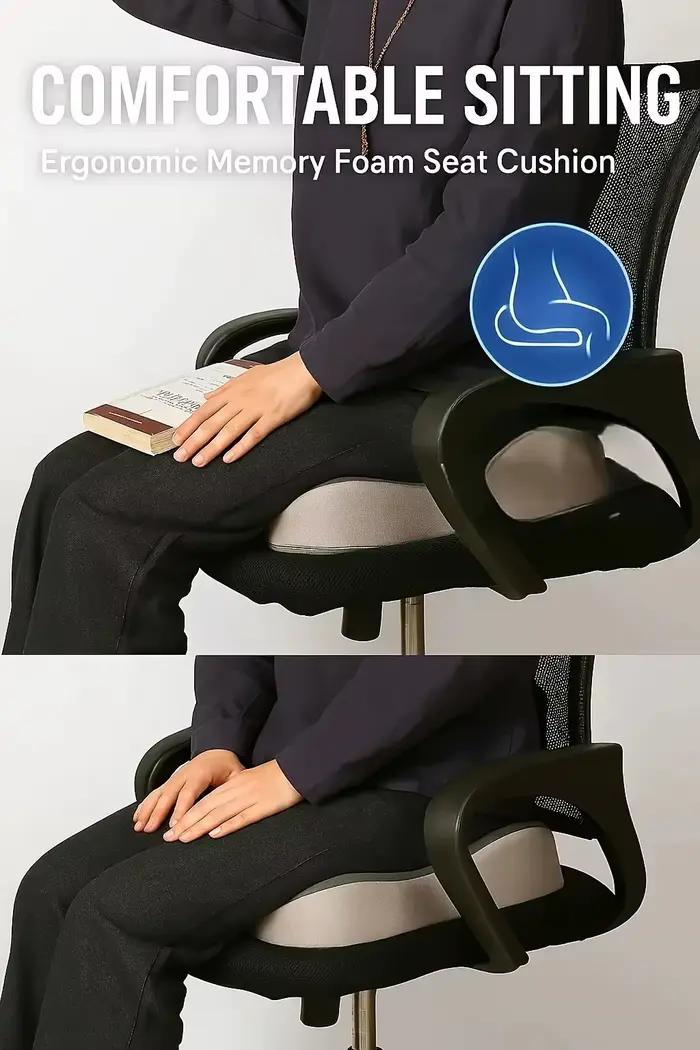 【Coussin de siège】Coussin en mousse à mémoire de forme respirant | Siège de bureau pour étudiant