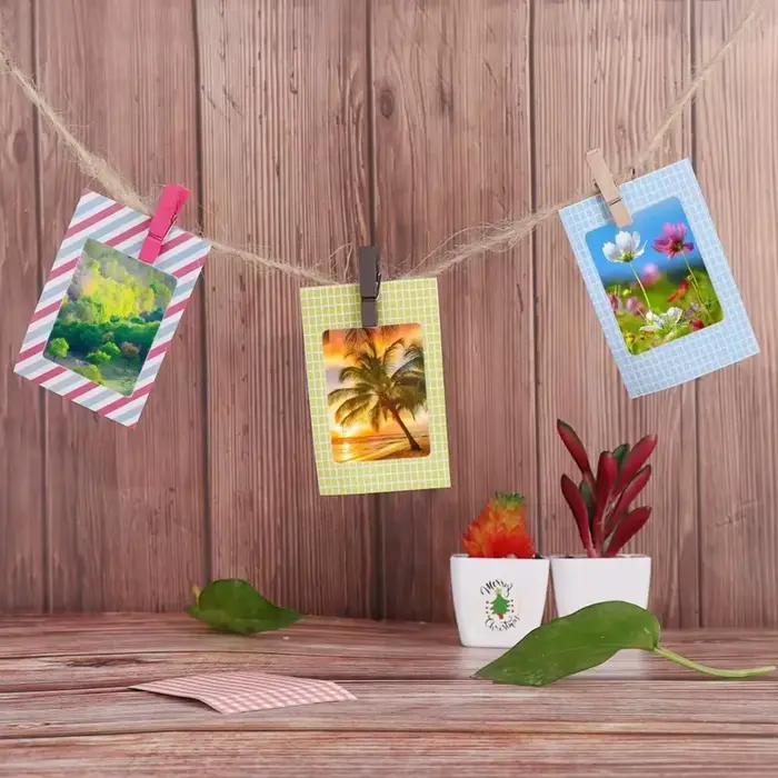 20 pcs/lot bricolage scrapbook papier photo autocollant albums photos décoratives cadre autocollants pour Instax mini film décor à la maison