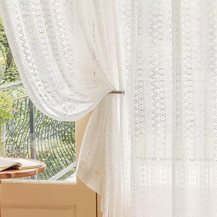Rideau de fenêtre translucide semi-transparent, protection solaire, isolation thermique, style pastChev, baie vitrée, balcon, rideaux finis