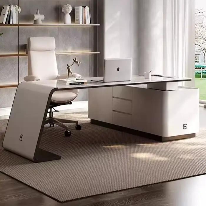 Bureau Exécutif MDNG 1068 en Bois Massif avec Rock Slab Finishing Bureau Multifonctionnel pour Bureau Professionnel Occasions Spéciales