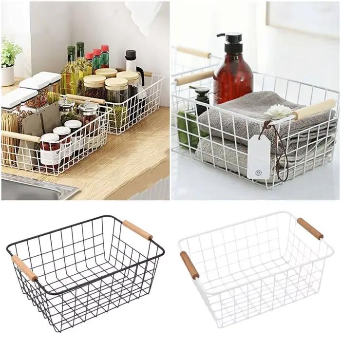 Panier de rangement de bureau en métal