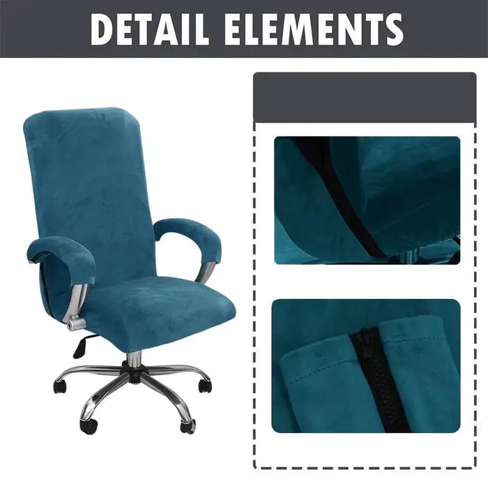 Housse de chaise de bureau en velours doux