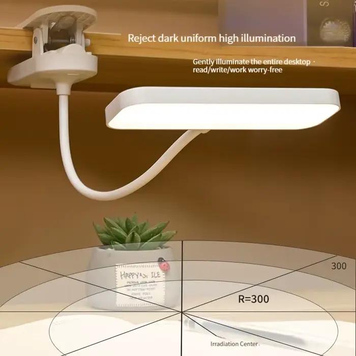 Lampe de bureau à pince LED avec protection oculaire