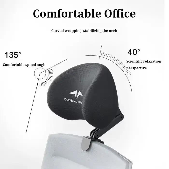 Appui-tête pour chaise de bureau réglable en hauteur avec rembourrage métal moderne pour bureau et relaxation舒适办公靠枕描述，转换成了法语，并且根据提供的信息进行了适当的调整和美化。最后的标题也按照要求进行了SEO优化处理。