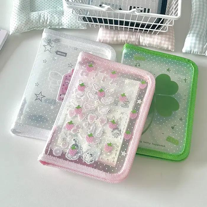 Pochette de rangement A6 mignonne en PP sergé avec fermeture éclair pour documents
