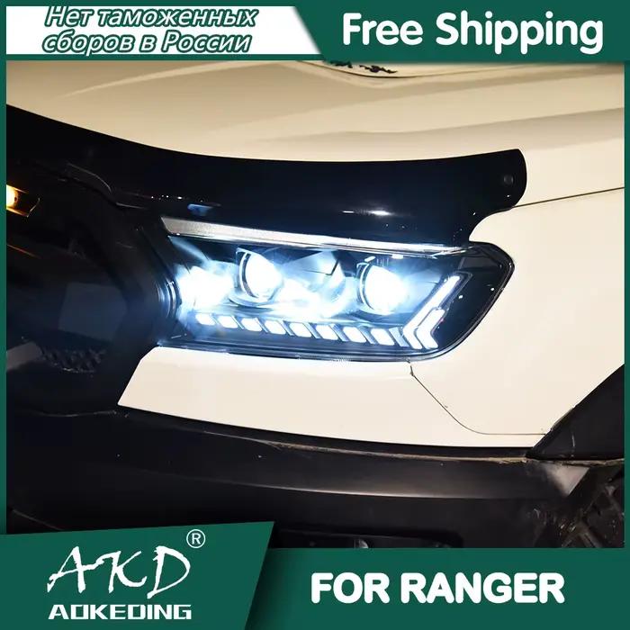Feux de sauna pour Ford Ranger, feux de jour DRL, ampoule LED Bi SG, phares antibrouillard, accessoire de voiture, lampe frontale habillée, 2016-2020
