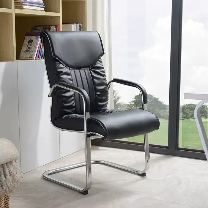 Chaise de bureau ergonomique avec cadre en arc et base en acier, confortable pour la maison, les réunions et le gaming, dossier réglable, robuste, mobilier décoratif