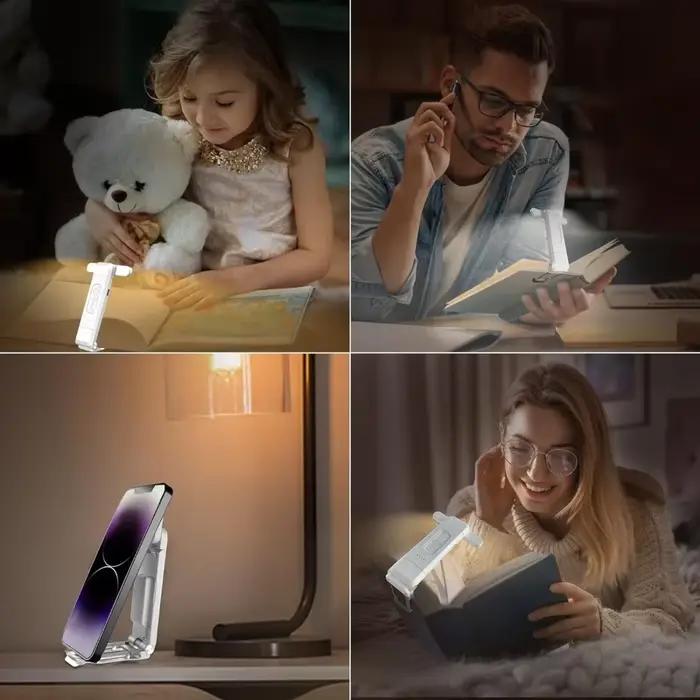 Lampe de lecture rechargeable USB lampe de marque-page portable à clipser LED pour lire la nuit au lit occasion spéciale détente romantique soirée amis