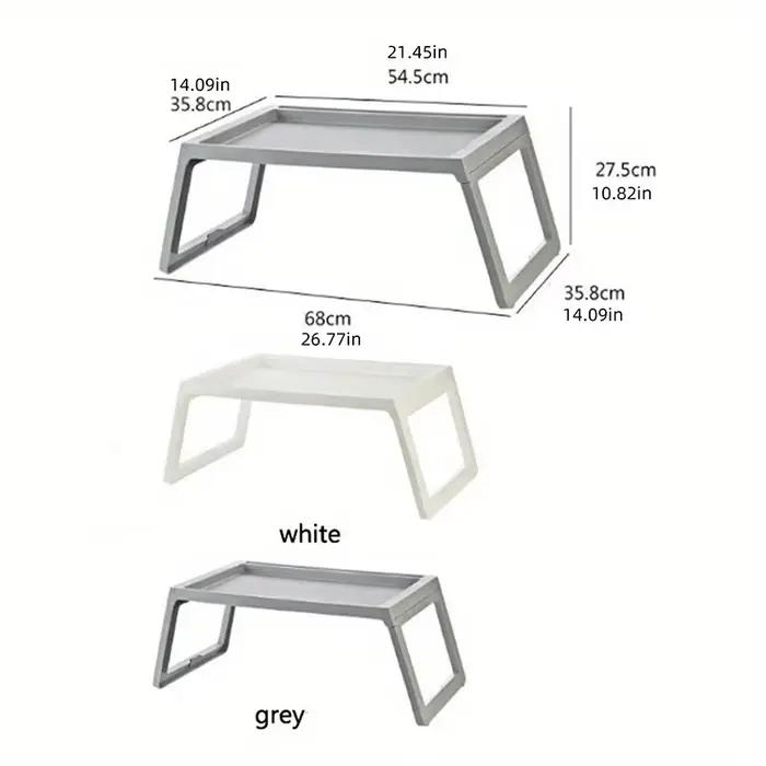 Bureau blanc pliable multifonction pour ordinateur portable avec pieds stabilisateurs