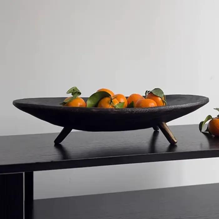 Plateau de rangement en bois rétro