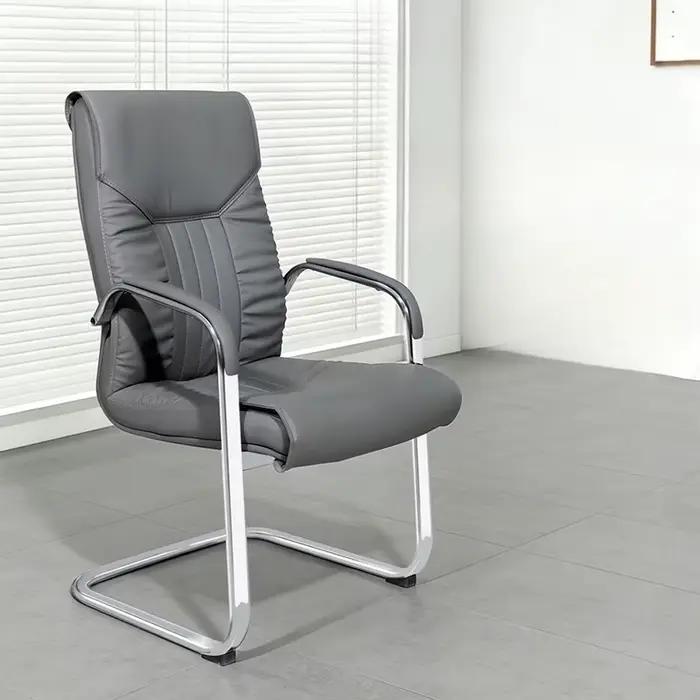 Chaise de bureau ergonomique avec cadre en arc et base en acier, confortable pour la maison, les réunions et le gaming, dossier réglable, robuste, mobilier décoratif