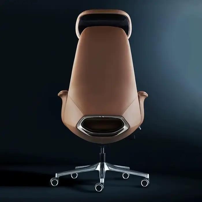 Chaise de bureau de direction en cuir de vache luxueuse pour bureau personnel et commercial occasions spéciales