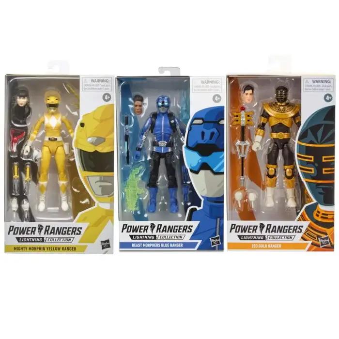 Power Rangers Lightning Collection Beast Morphers Blue Ranger Zeo Gold Ranger Mighty Morphin Yellow Ranger Figurine d'action de 6 pouces