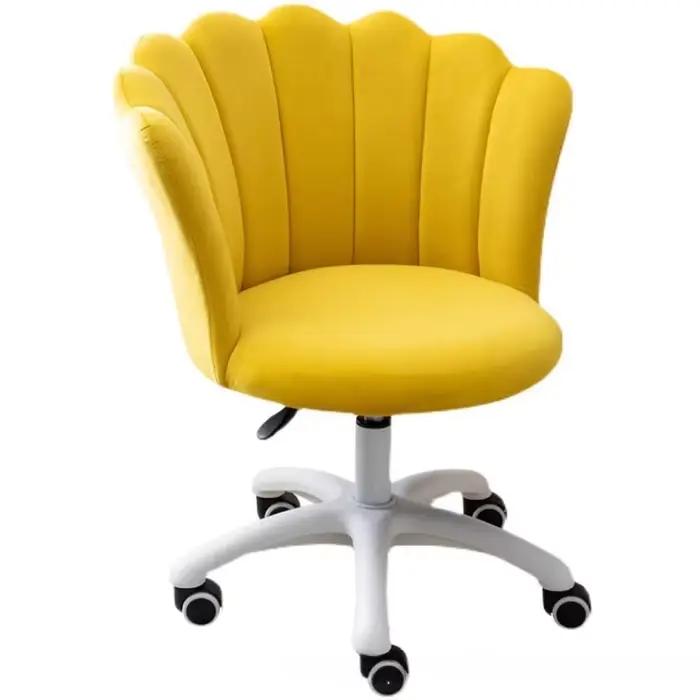 Chaise d'ordinateur pivotante réglable en hauteur avec dossier, confortable, idéale pour les étudiants, les dortoirs, les chambres et l'usage domestique.