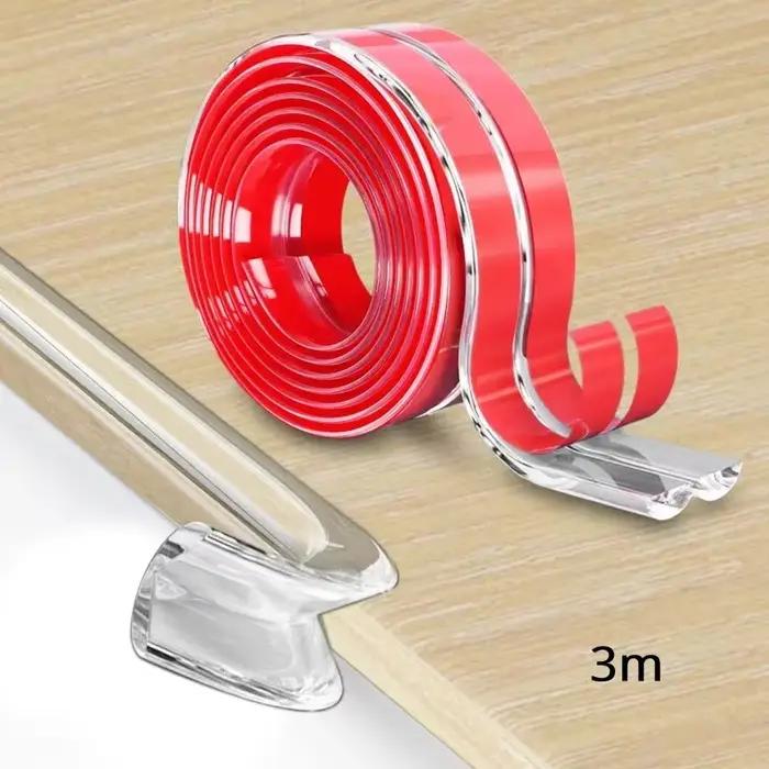 Bande de protection transparente autocollante pour bords de table et coins de meubles, anti-collision, souple, sécurité bébé, 1/2/3M