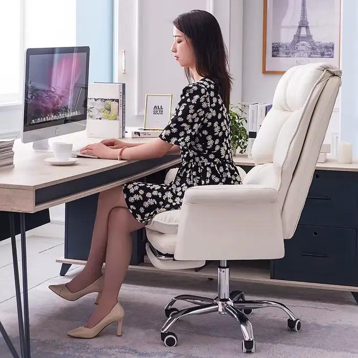 Chaise de bureau ergonomique en cuir PU