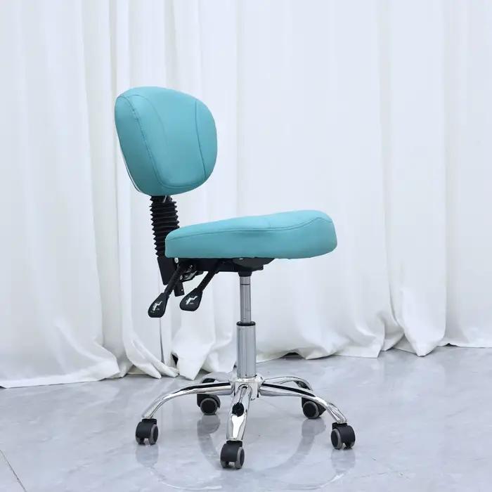 Tabouret de travail ergonomique à roulettes avec dossier