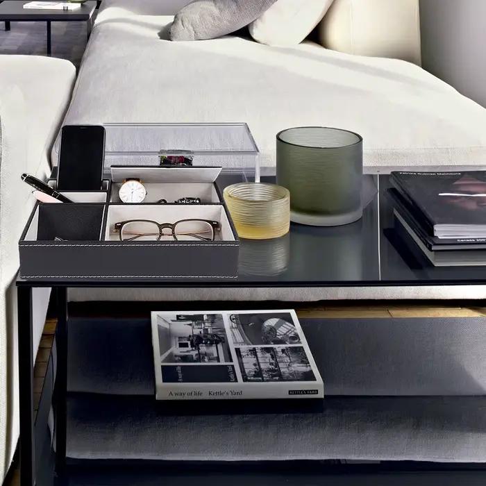 Plateau de rangement en Faux cuir pour hommes