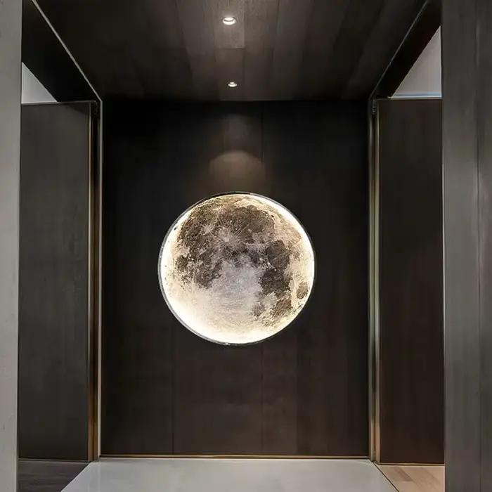 Applique murale LED moderne et minimaliste en forme de lune