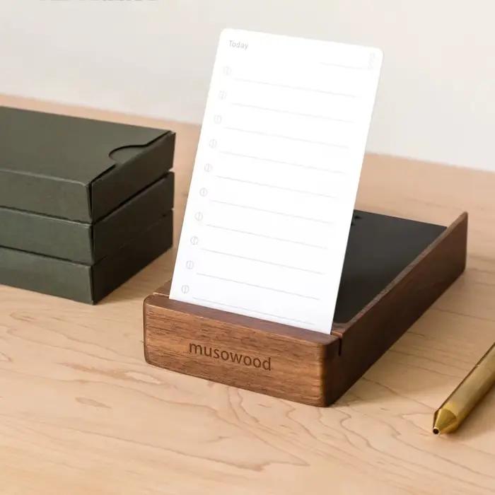 Organisateur de bureau avec support en noyer