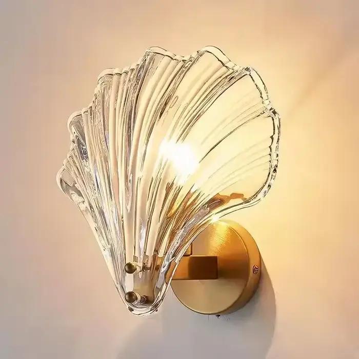 Applique Murale de Luxe Postmoderne - Design Coquille et Verre à Tête Unique