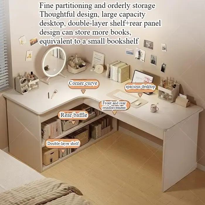 Bureau d'ordinateur, bureau à domicile, bureau de chambre, bibliothèque intégrée, bureau d'angle multifonctionnel pour étudiants, pour apprendre à écrire.