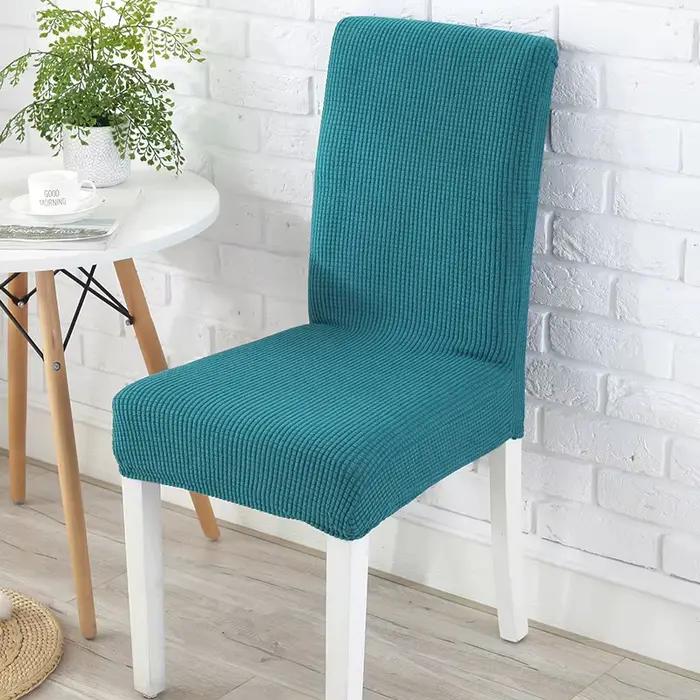 Housse de chaise moderne en tissu jacquard avec dossier pour salon et cuisine occasions spéciales