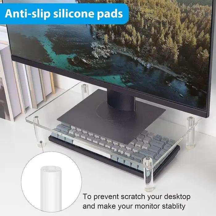 Support de moniteur pour ordinateur portable avec espace de rangement pour bureau organisation efficace et dissipation thermique