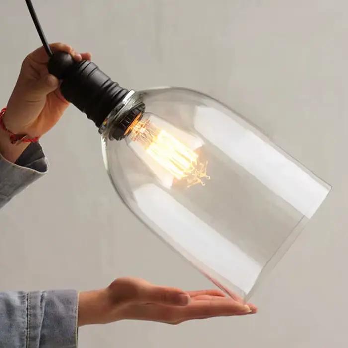 Edison-Lampe Suspendue Vintage en Verre de Style Loft Rétro