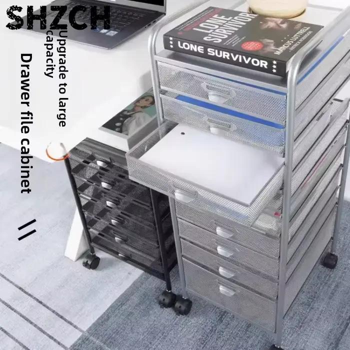 Chariot de rangement sous bureau avec tiroirs imperméables pour documents A4 A3, rangement industriel multifonctionnel pour bureau et organisation à domicile