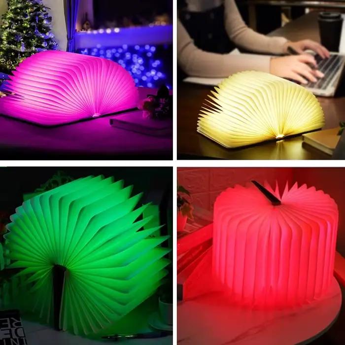 Nouvelle lampe de livre pliante LED Rechargeable 3 couleurs veilleuse cadeau d'anniversaire