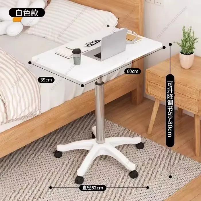 Bureau mobile réglable en hauteur avec roulettes pour bureau d'ordinateur et streaming, adaptable en position debout ou allongé, idéal pour la maison et les espaces de travail flexibles