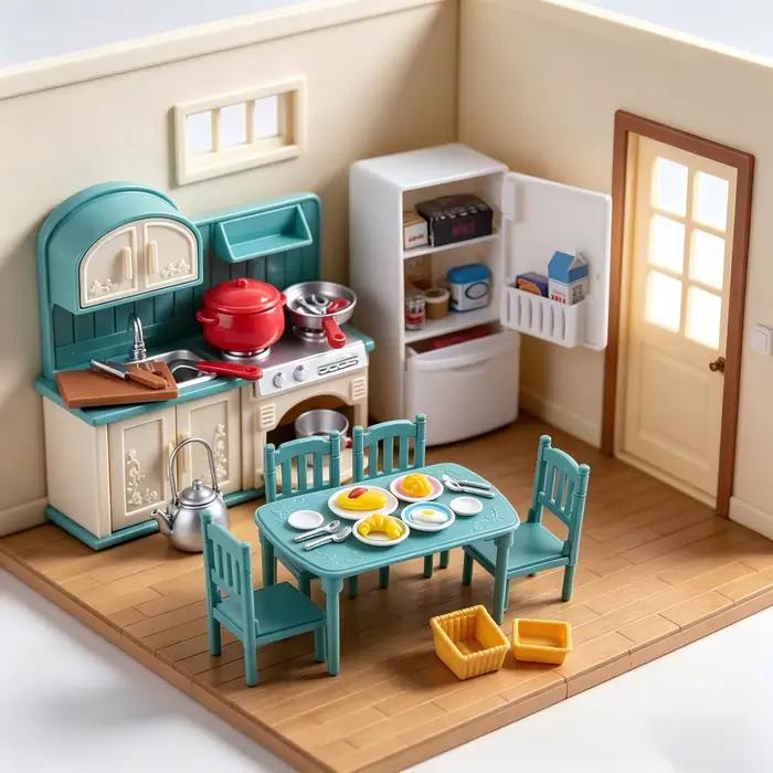 Meubles de maison de poupée, ensemble de salle de bain et de salon, meubles miniatures, accessoires de cuisine 1:12, petite maison de jeu, jouet, cadeau pour enfants
