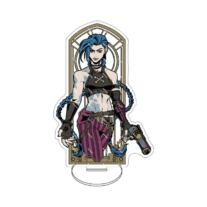Arcane : League of Legends – Support de jeu en acrylique, figurine décorative de bureau, cadeau pour fans et couples, créativité cartoon