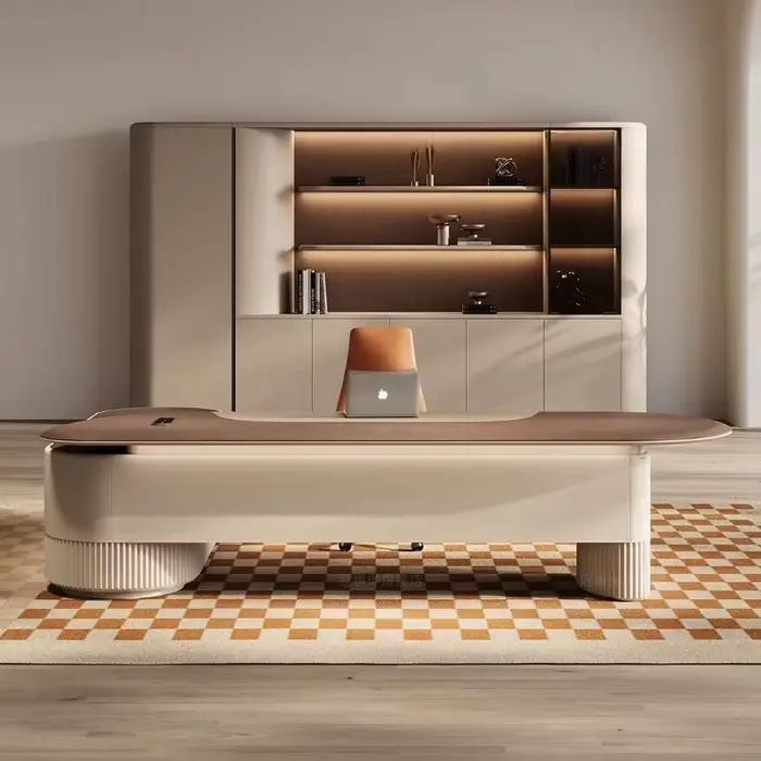 Bureau de direction européen moderne multifonctionnel avec rangement