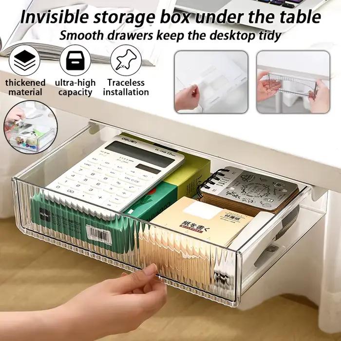 Nouvelle boîte de rangement dissimulée avec trous perforés sous le bureau
