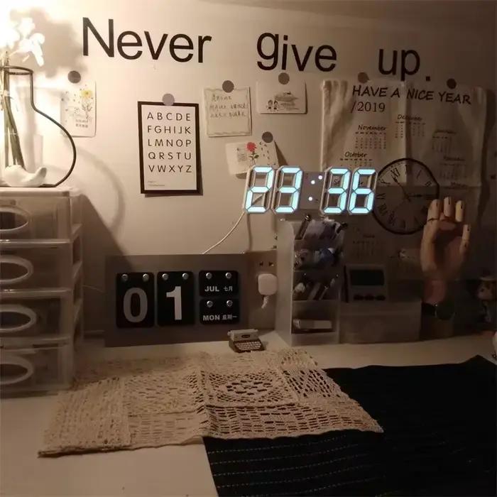 Horloge murale numérique montres de bureau alarme électronique décoration de maison moderne pour décor de chambre intérieur Led horloges de Table salon