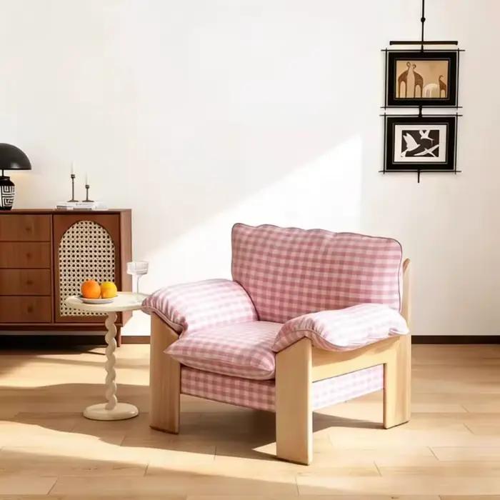 Chaise Moderne en Bois pour Lecture et Maquillage, Chaise de Chambre Mignonne et Confortable avec Accoudoirs, Chaise Coiffeuse Maquillage, Mobilier de Chambre de Luxe