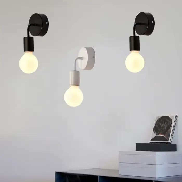 Applique murale moderne nordique en fer noir pour éclairage intérieur élégant et durable pour salon chambre à coucher salle de bains