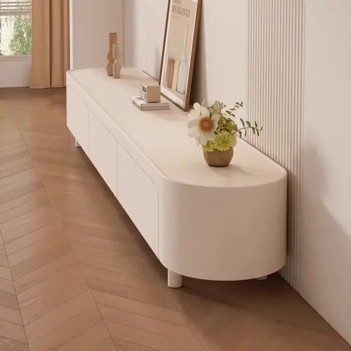 Meuble TV d'angle moderne de luxe avec tiroirs, style farmhouse, pour salon