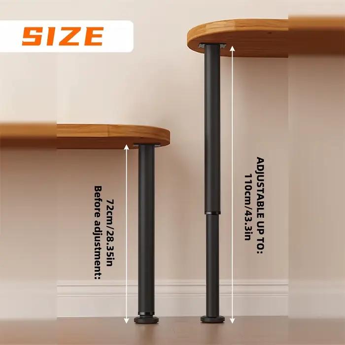 Pied de table en métal réglable de 72 à 110 cm