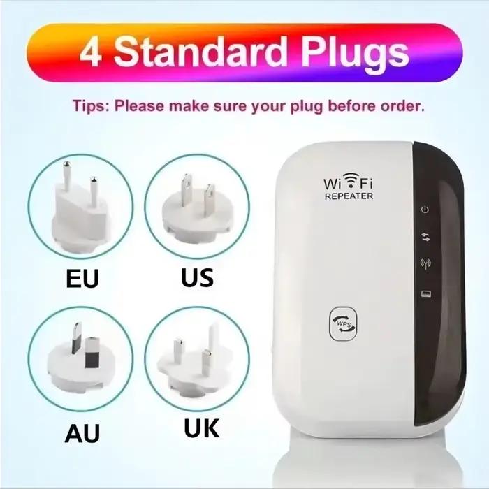 Répéteur de signal WiFi sans fil 300M, amplificateur de réseau compatible avec la plupart des routeurs, prise UE/US