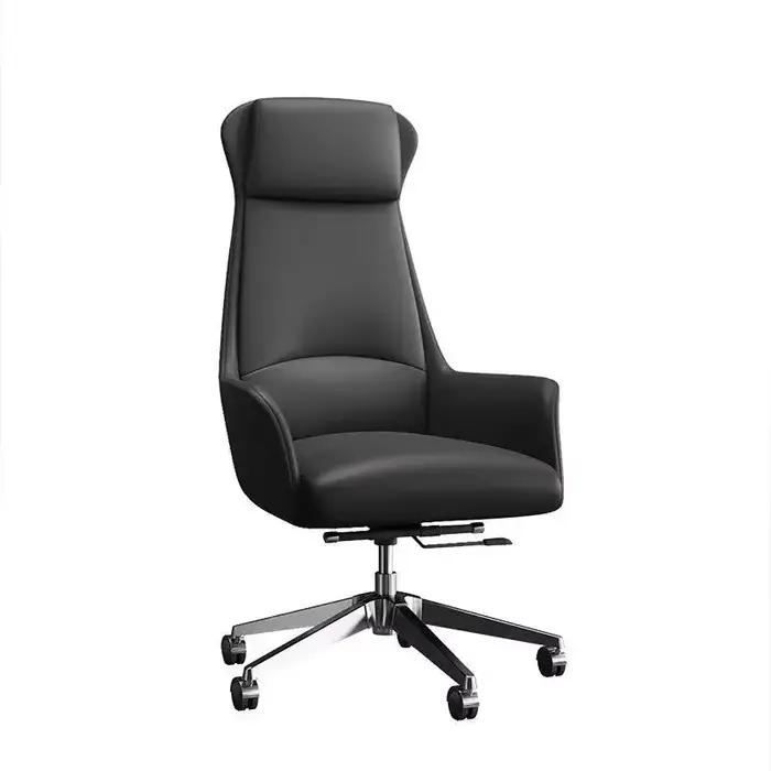 Chaises de bureau en cuir avec ascenseurs rotatifs