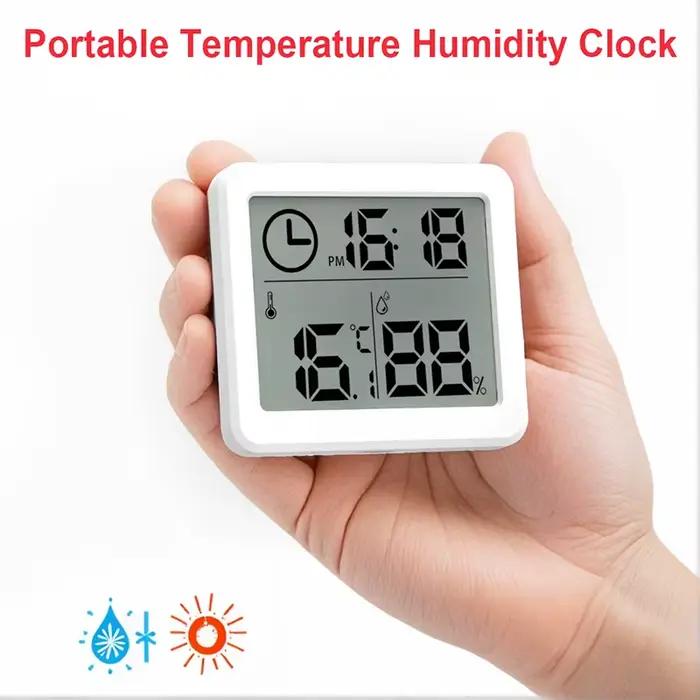 Horloge numérique avec affichage de la température et de l'humidité